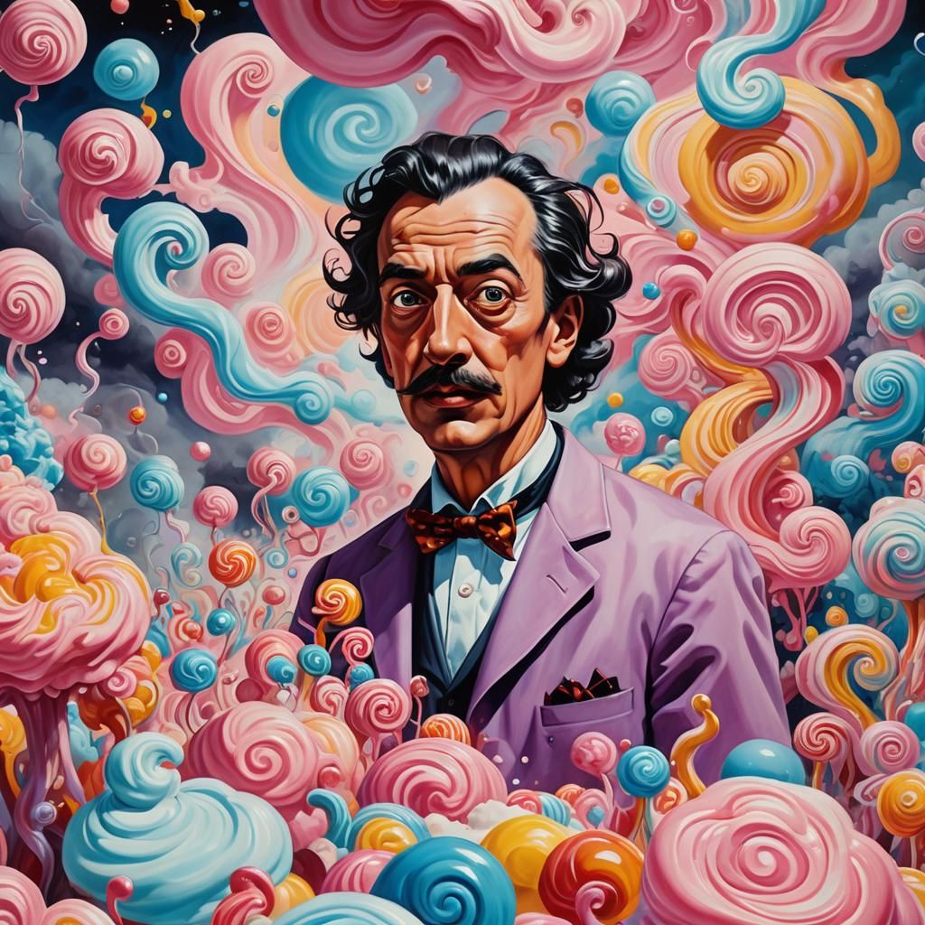 Dissolving Scientist in a Surreal Candyland
