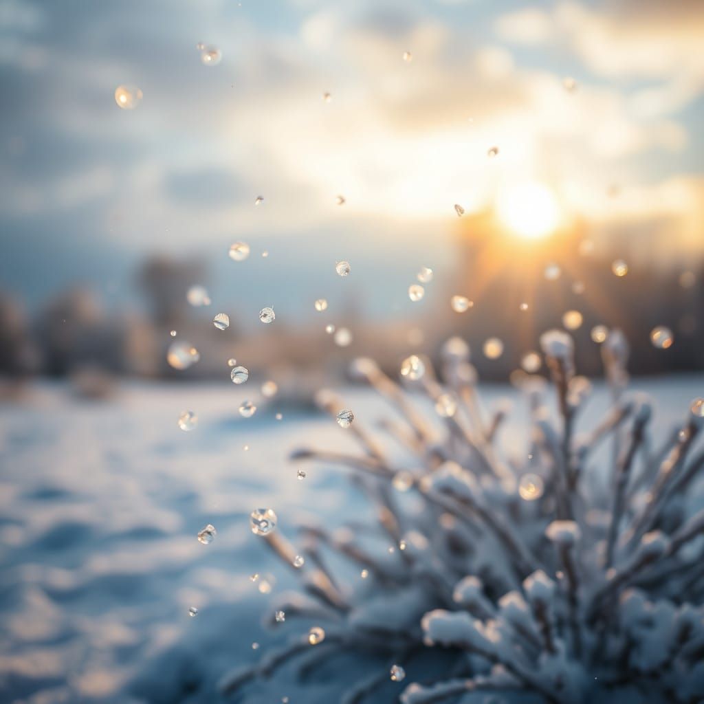 Winter Wonderland Scene with Softly Falling Snowflakes