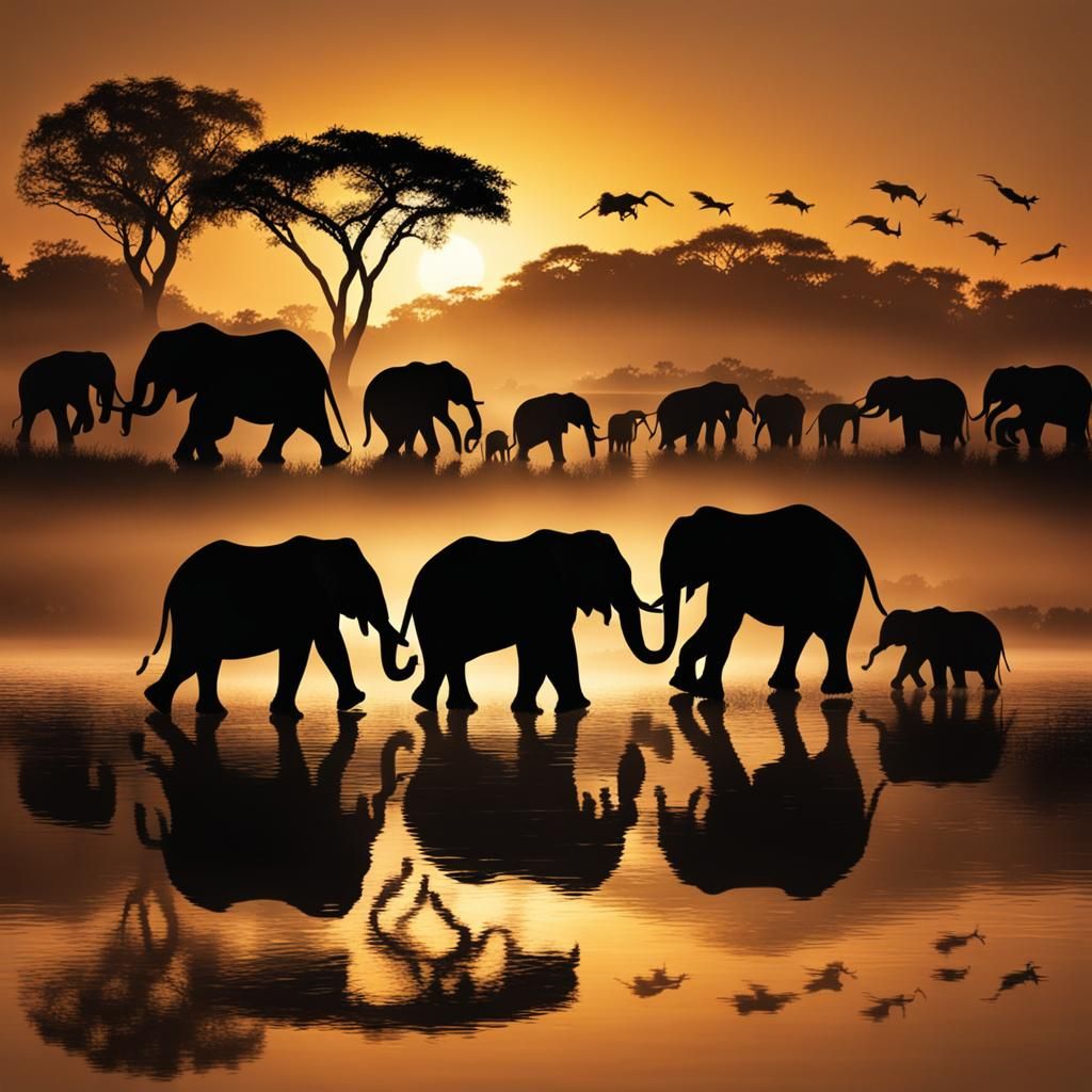 Elephant Migration Silhouette: Professional Photography