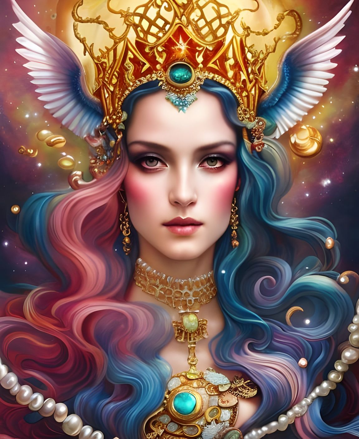 Goddess of Beauty in Ink Art Style