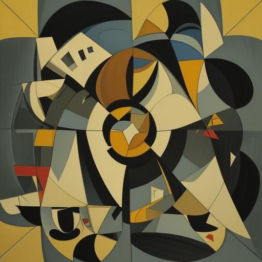 Abstract Cubist Image of Poverty and Despair