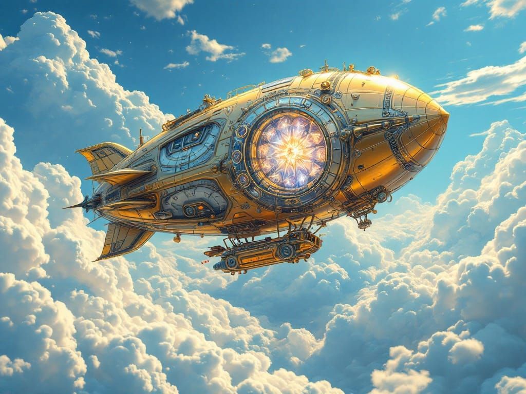 Magical Blimp Soaring Through the Sky