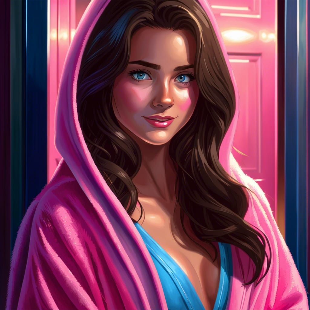 Inviting Girl with Wet Hair in Realistic 4K