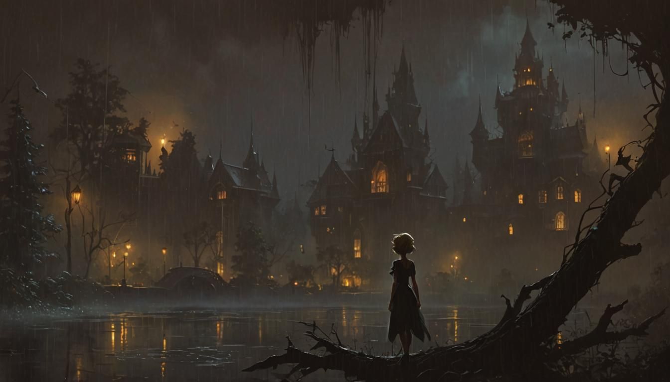 Tinkerbell in Noir Night Painting