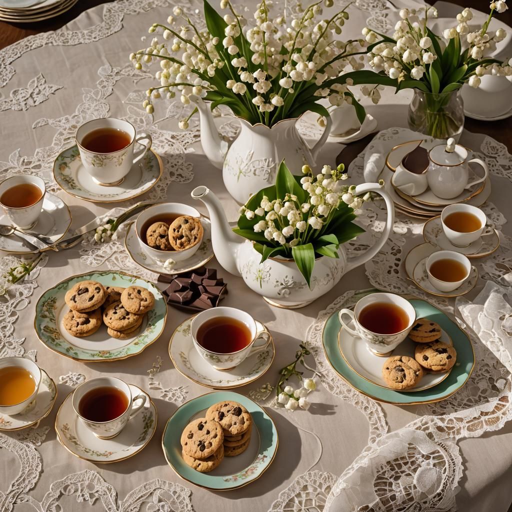 Lily of the Valley Tea Party at Golden Hour