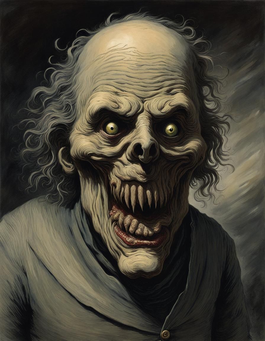 Horror Halloween Mask in Doré Style