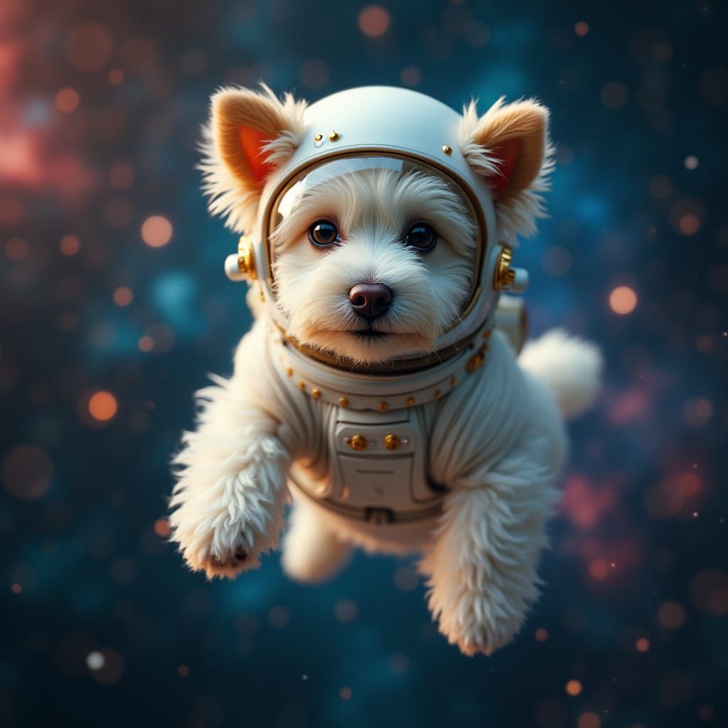 Astronaut Canine in Celestial Odyssey