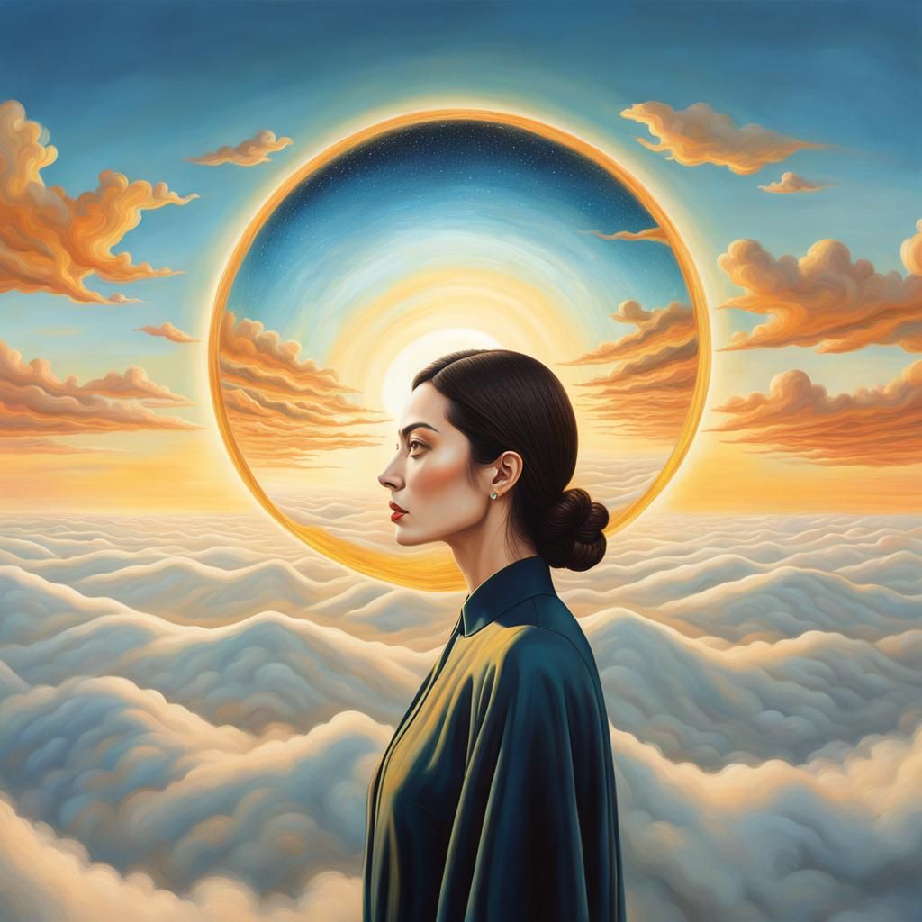 Surreal Birth Scene in Dynamic Warm Colors