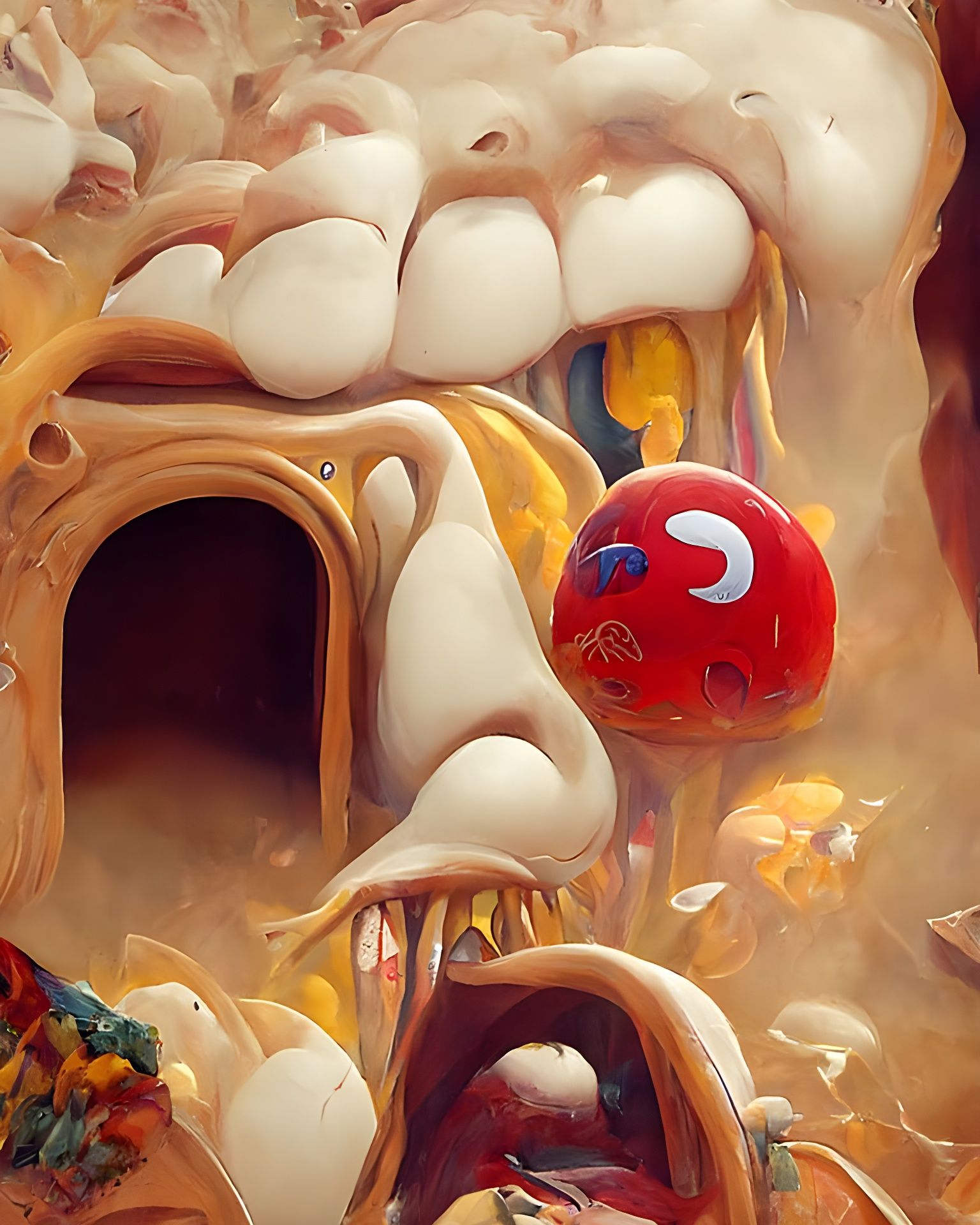 Menacing Pacman with Gnarly Teeth: A Digital Painting