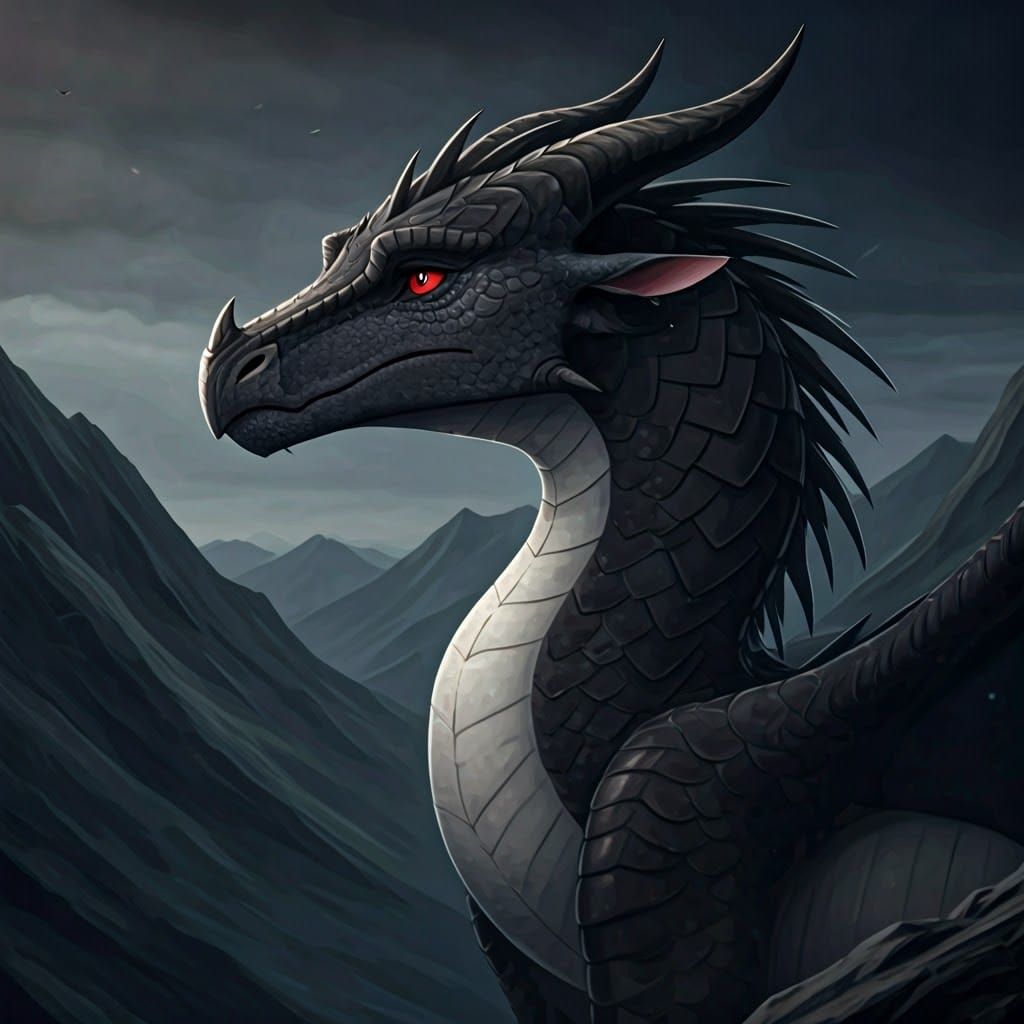 Darkstalker, the Majestic Nightwing Dragon in Fantasy Concep...