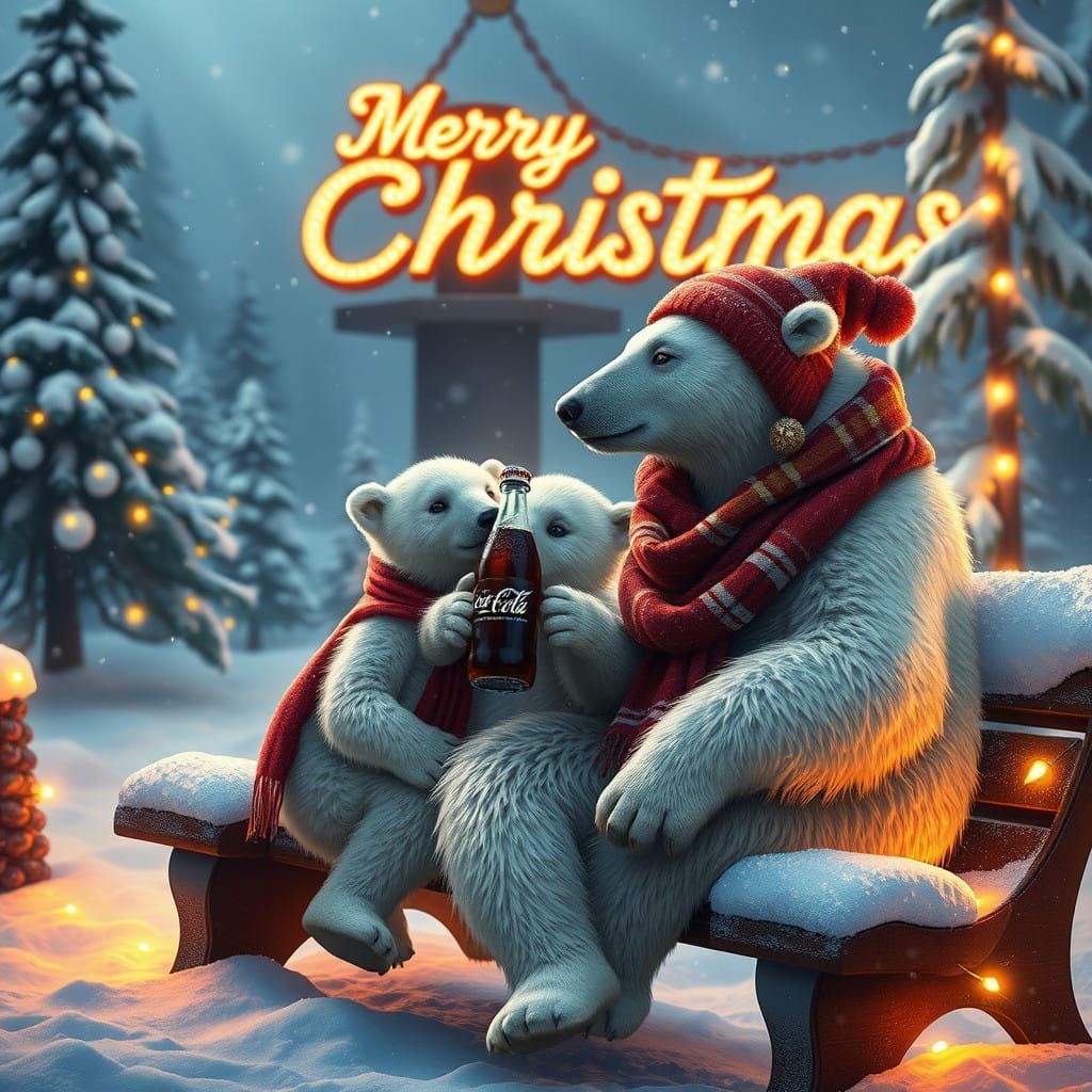 Magical Christmas at the North Pole: Mother Polar Bear and C...