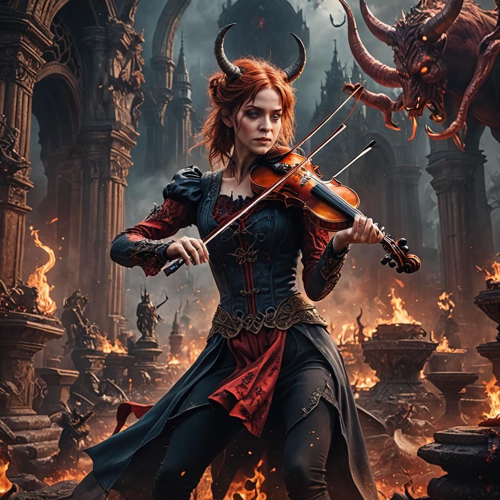 Violin Performance for the Devil: Detailed Matte Painting