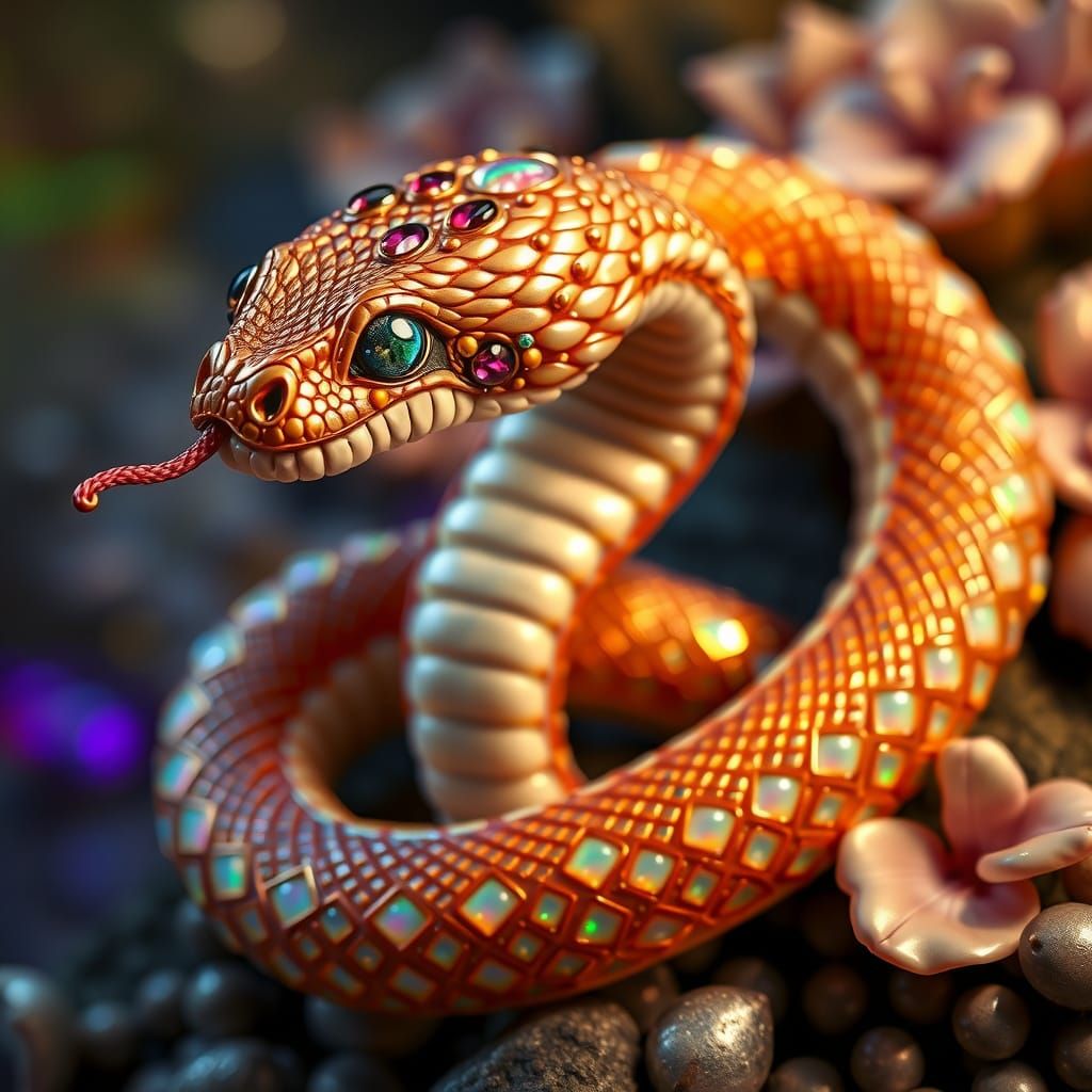 Snake Goddess in Art Nouveau Opulence