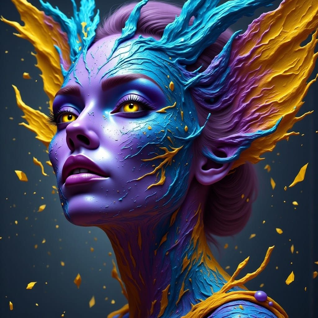 The Demoness of Diamond Shapes in Vibrant Hues