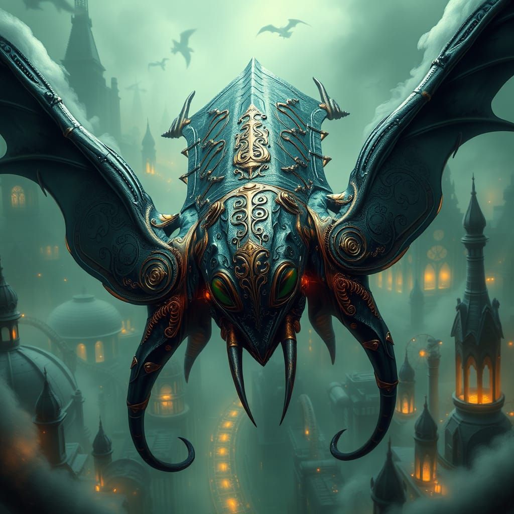 Steampunk Black Manta in Victorian-Era Industrial Metropolis