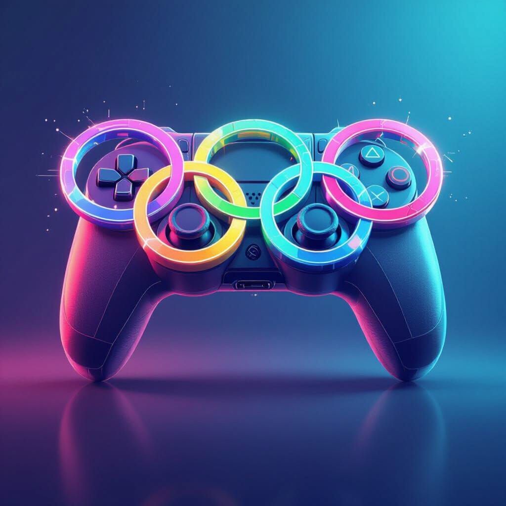 Olympic Rings Merged With Gaming Controller