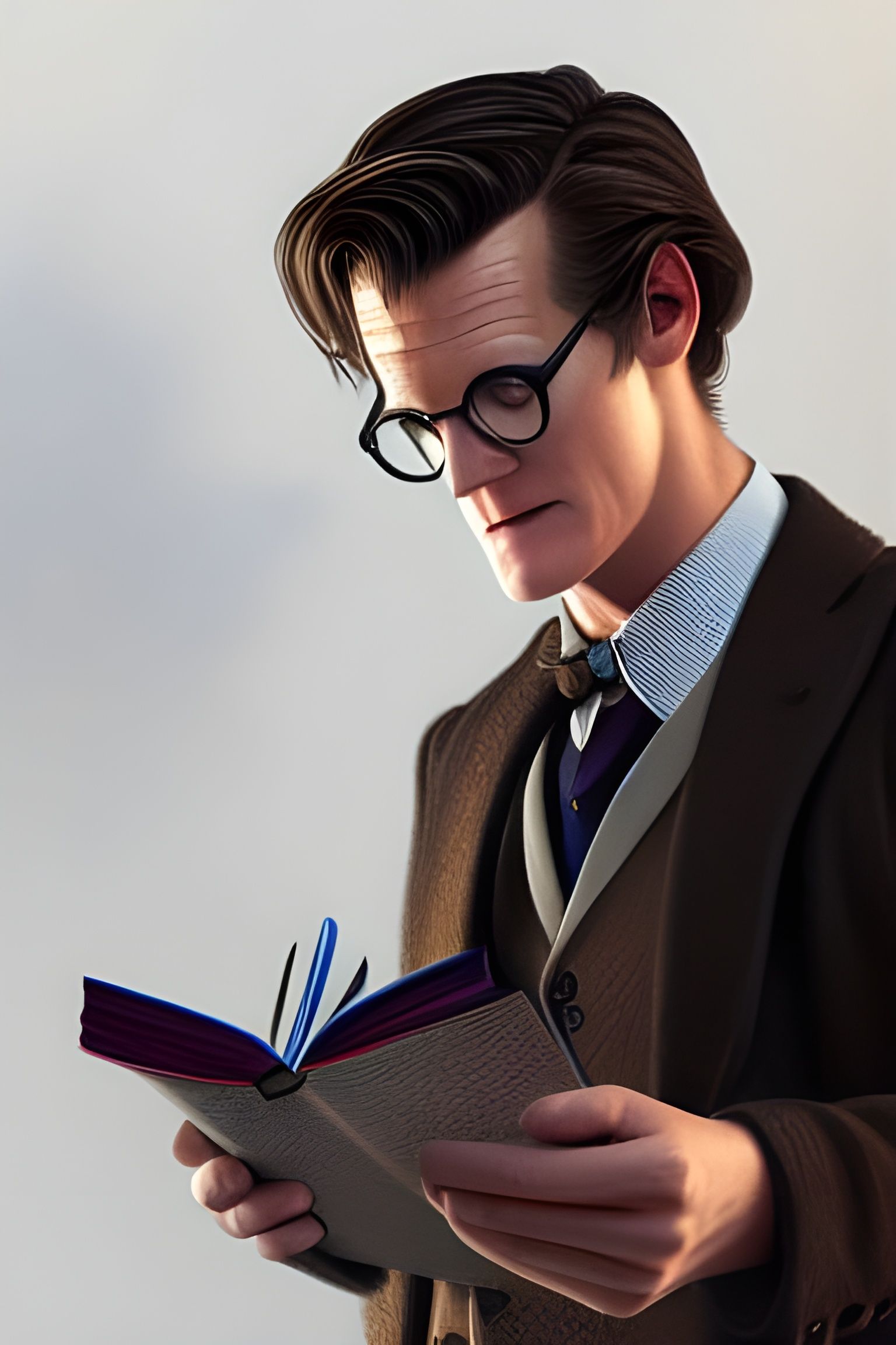 The Eleventh Doctor Reads: Digital Art Portrait
