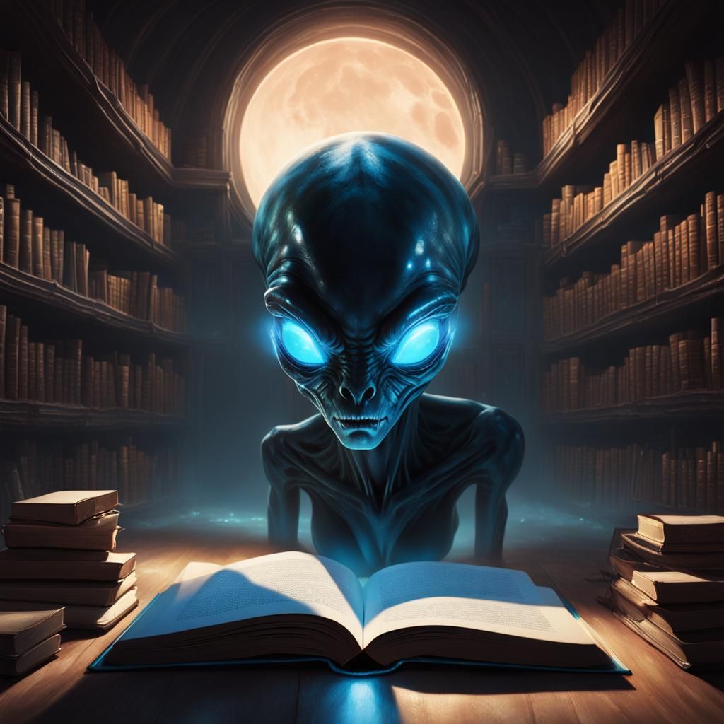 Alien Book Portal: Dark Fantasy Concept Art
