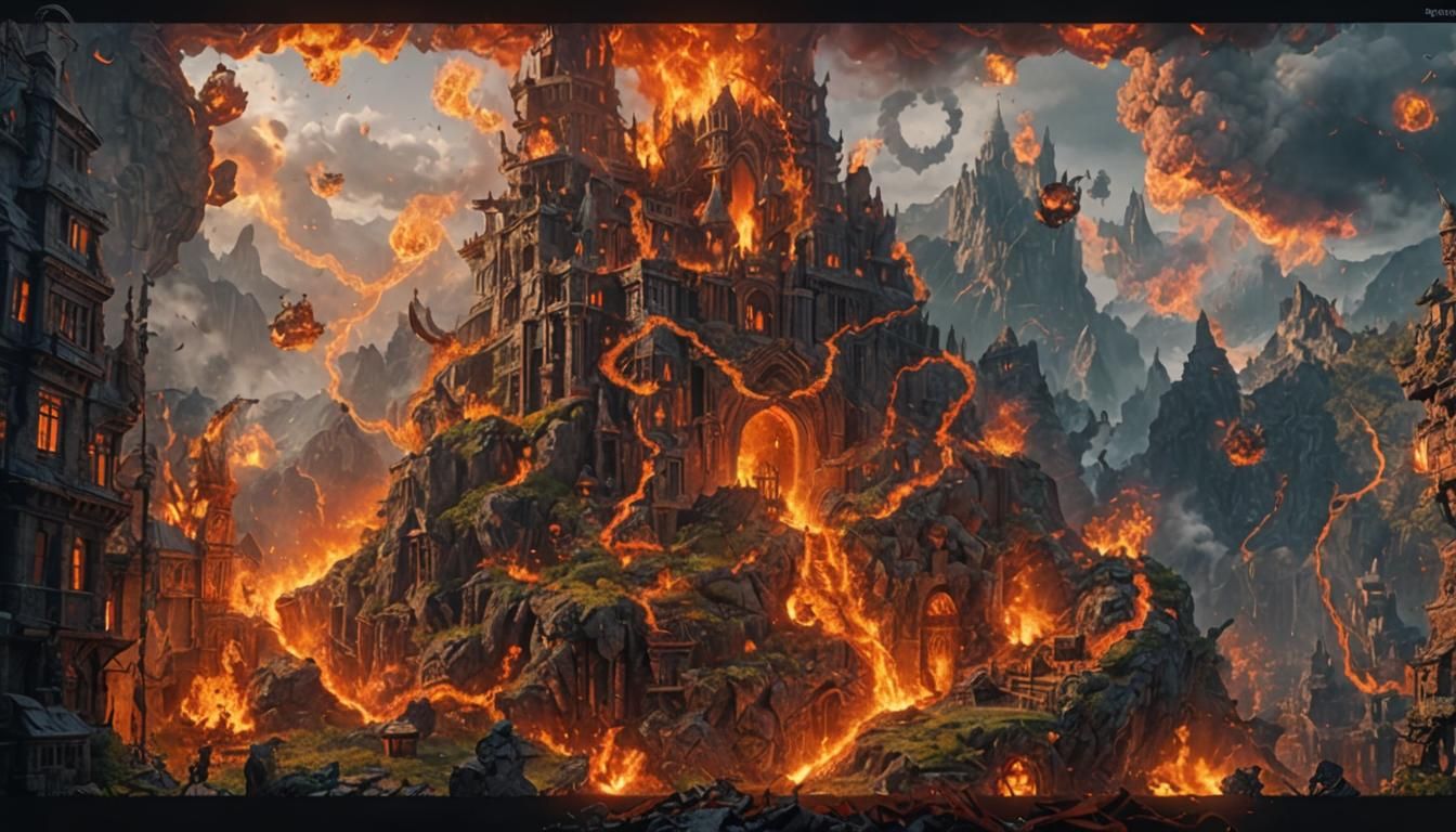 Fiery Fantasy Concept Art in Deep Color
