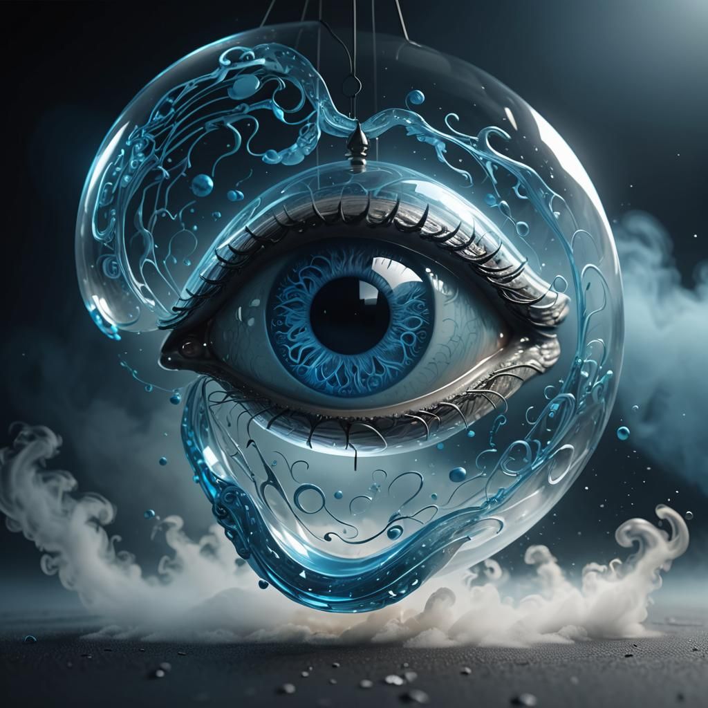 Cinematic 3D Render of Glass A with Brain