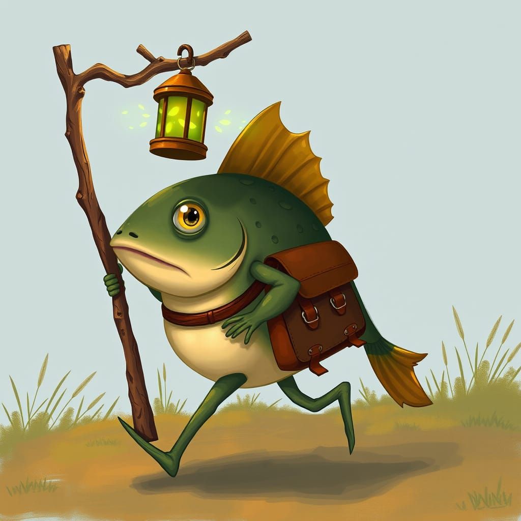 Whimsical Forest Explorer with Lantern