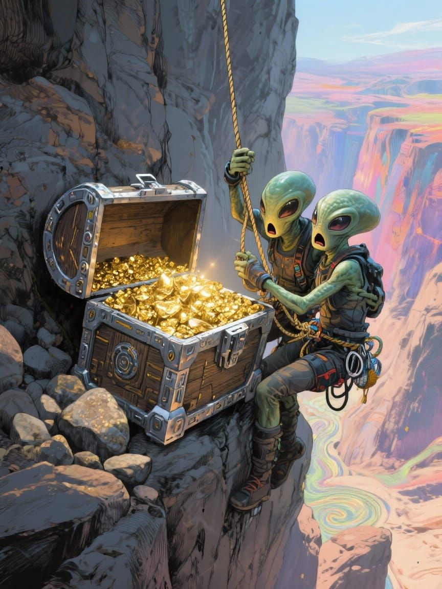 High-Tech Treasure Chest Discovery in Alien Canyon