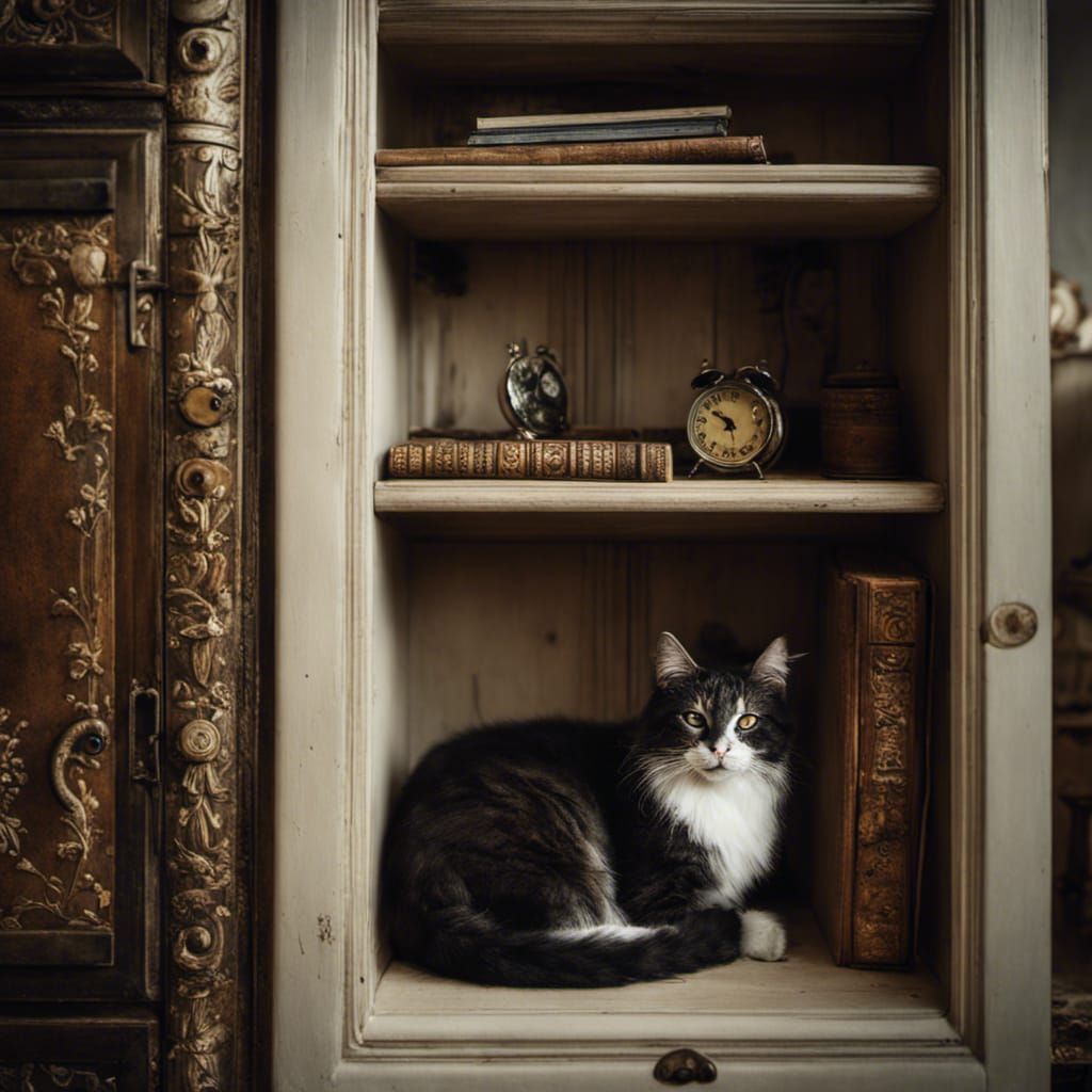 Fluffy Cat Sleeping in Cosy Room