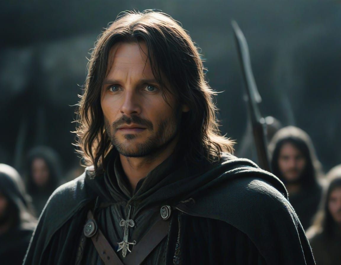 Aragorn Cinematic Portrait in Epic 35mm Film Style