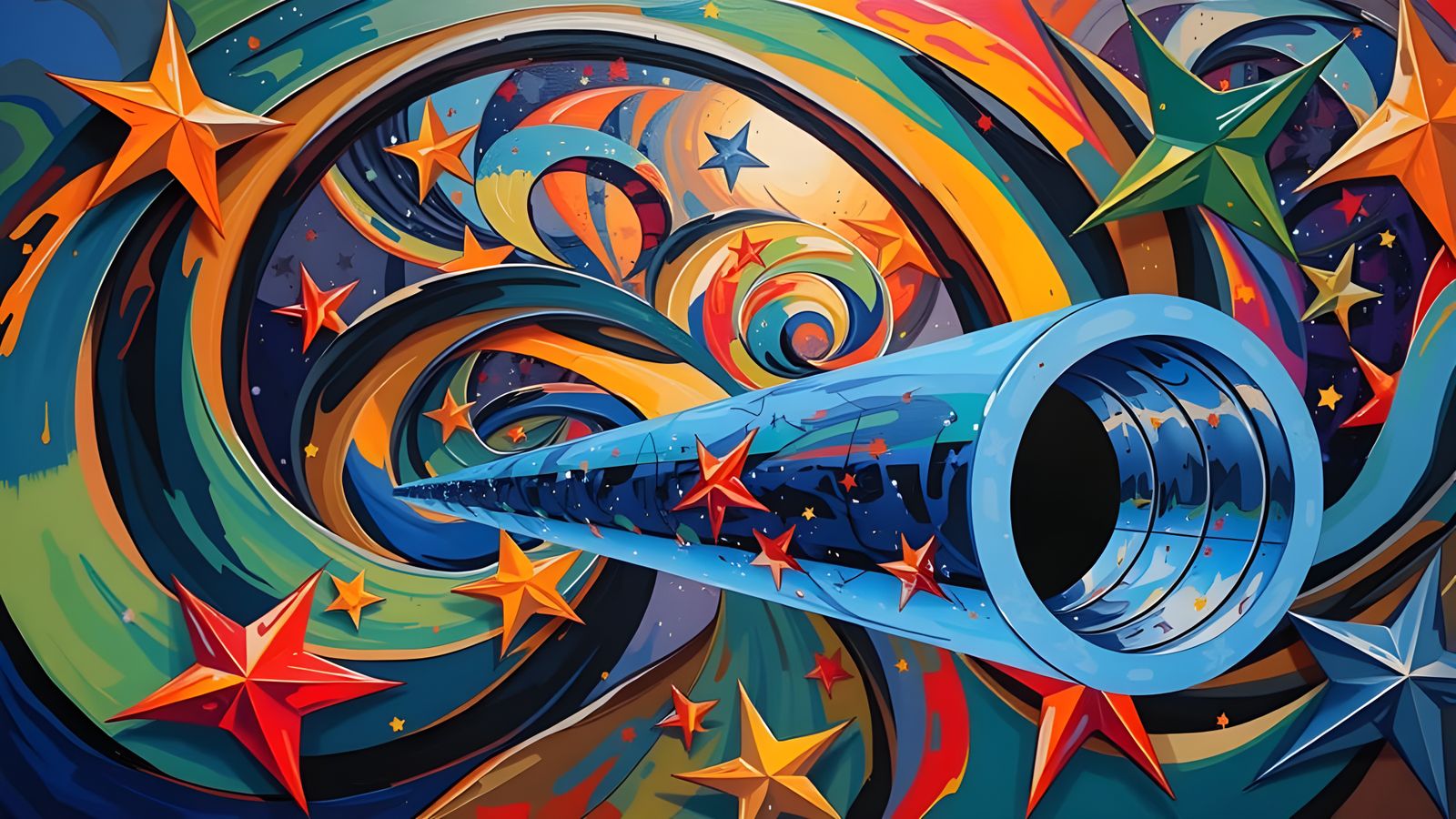 Resplendent Cosmic Maelstrom in Wildly Colored Glass