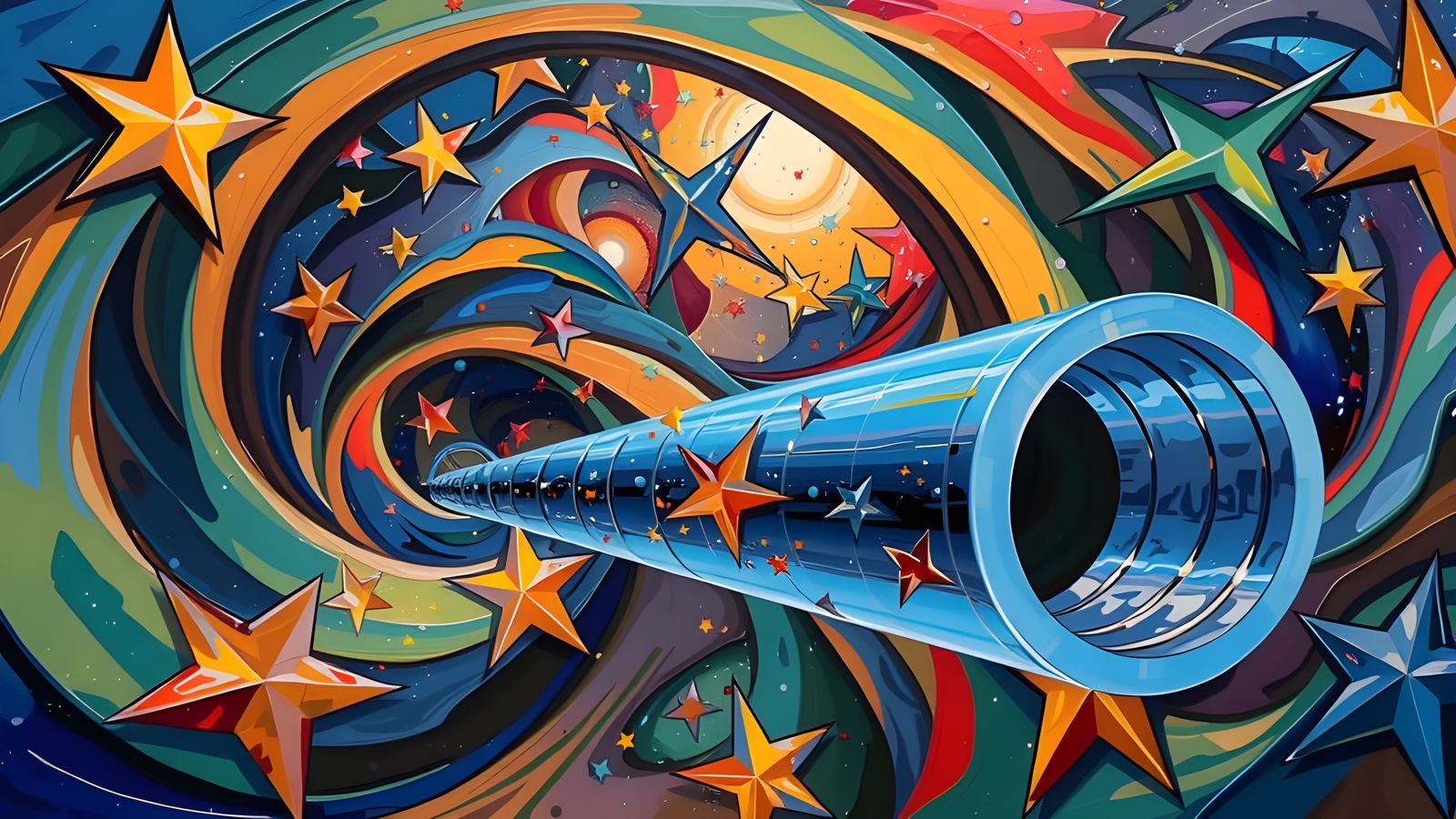 Stunning Cosmic Vortex in Resplendent Glass-Mirror Style