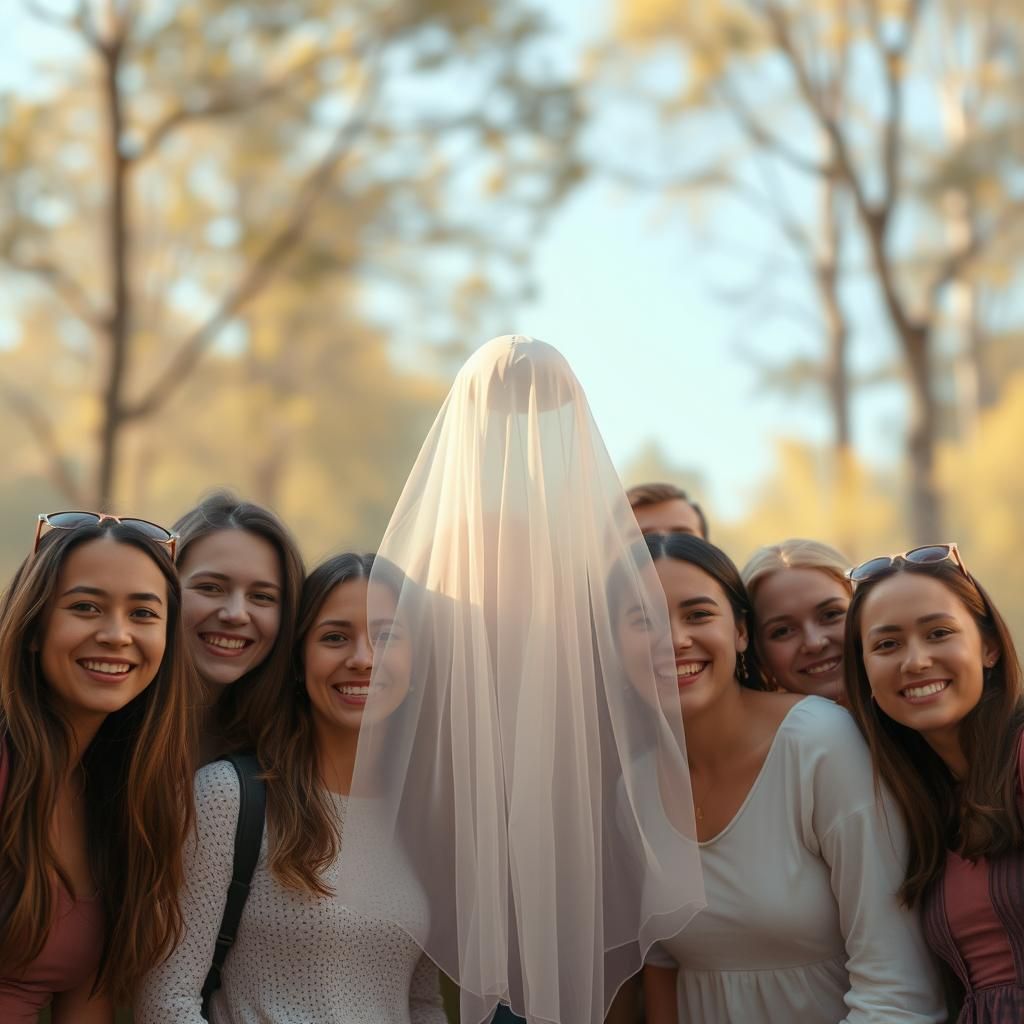 Ethereal Ghost Appears Among Friends in Dreamy Photo
