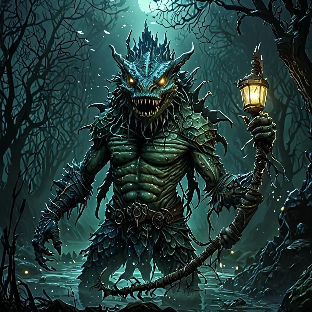 Medieval Anglerfish Warrior: Aquatic Horror Archer