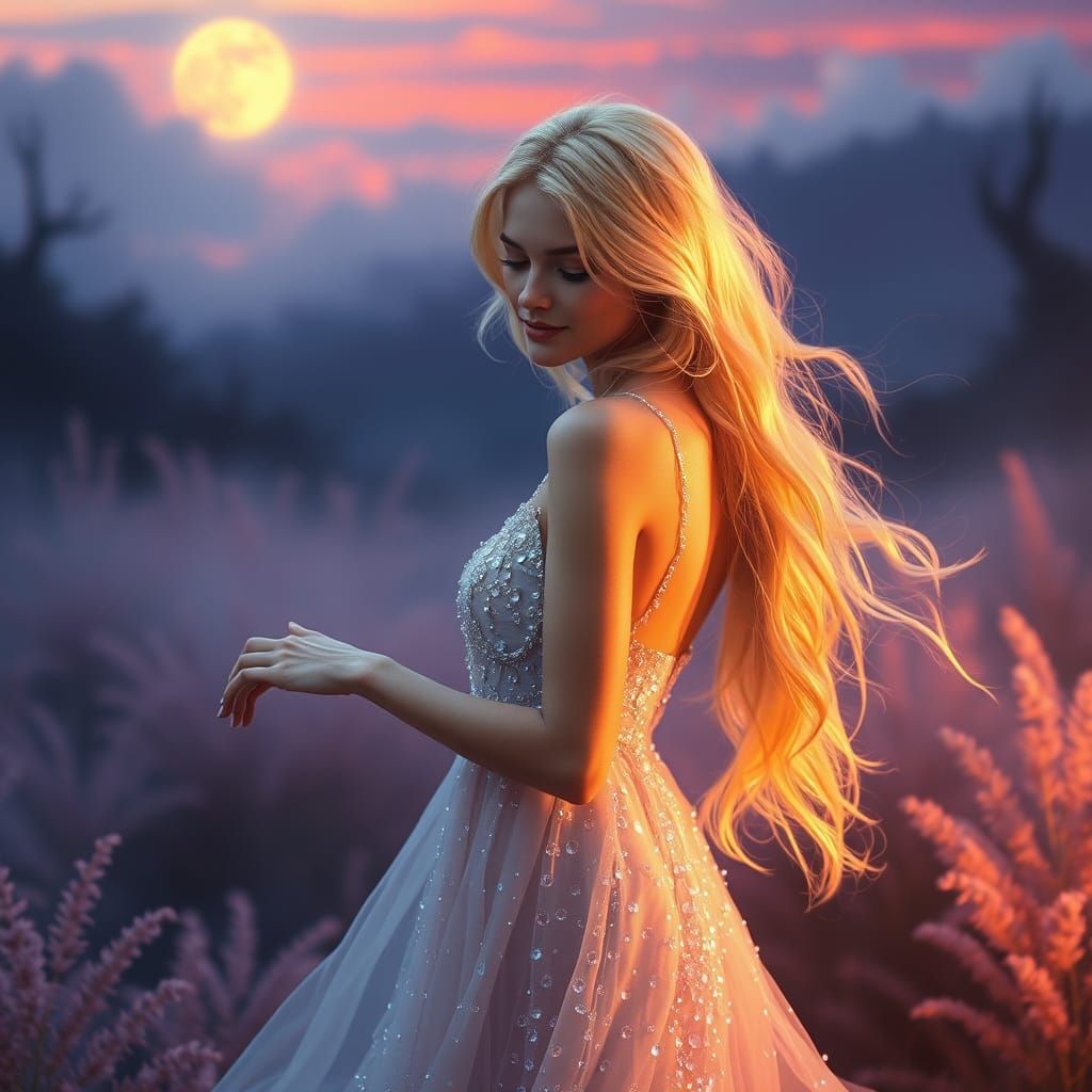 Ethereal Beauty in Moonlit Whispers