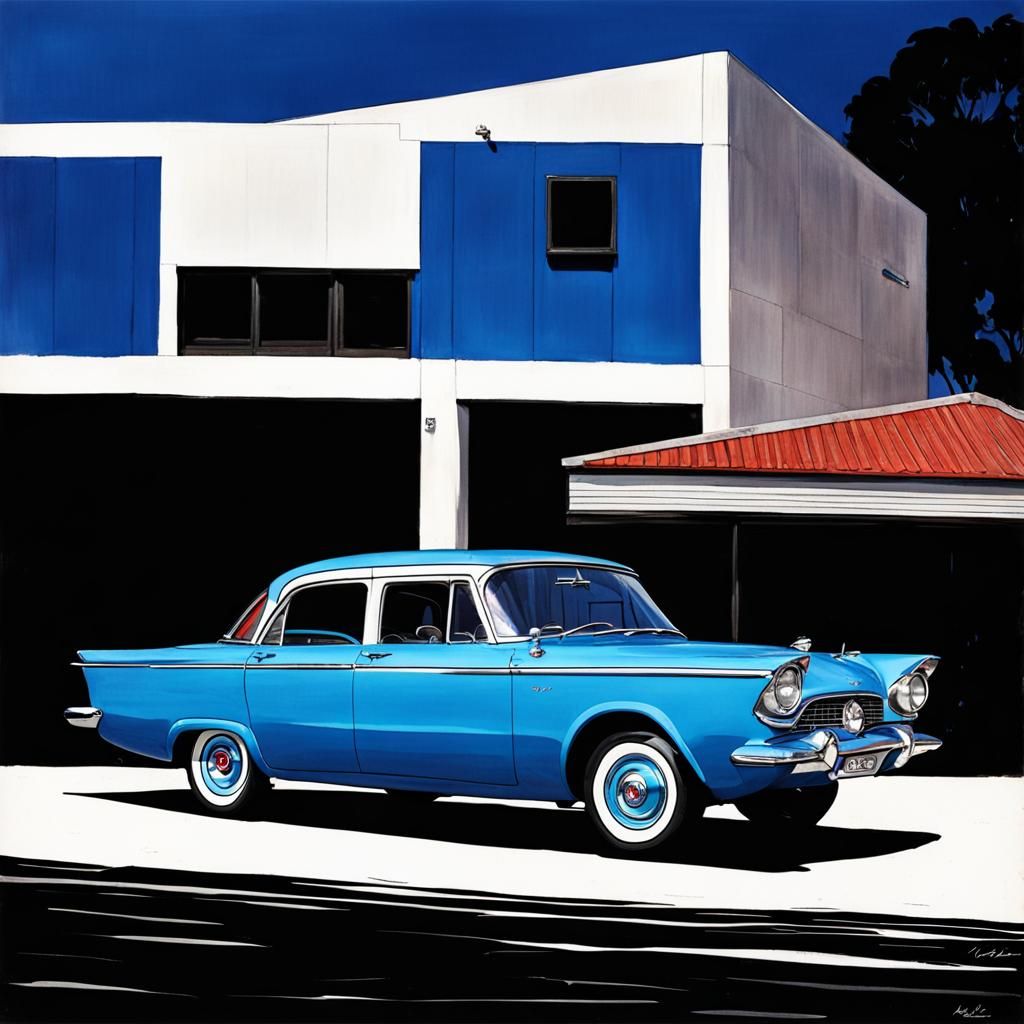 Classic Blue 1959 Chrysler Valiant Car