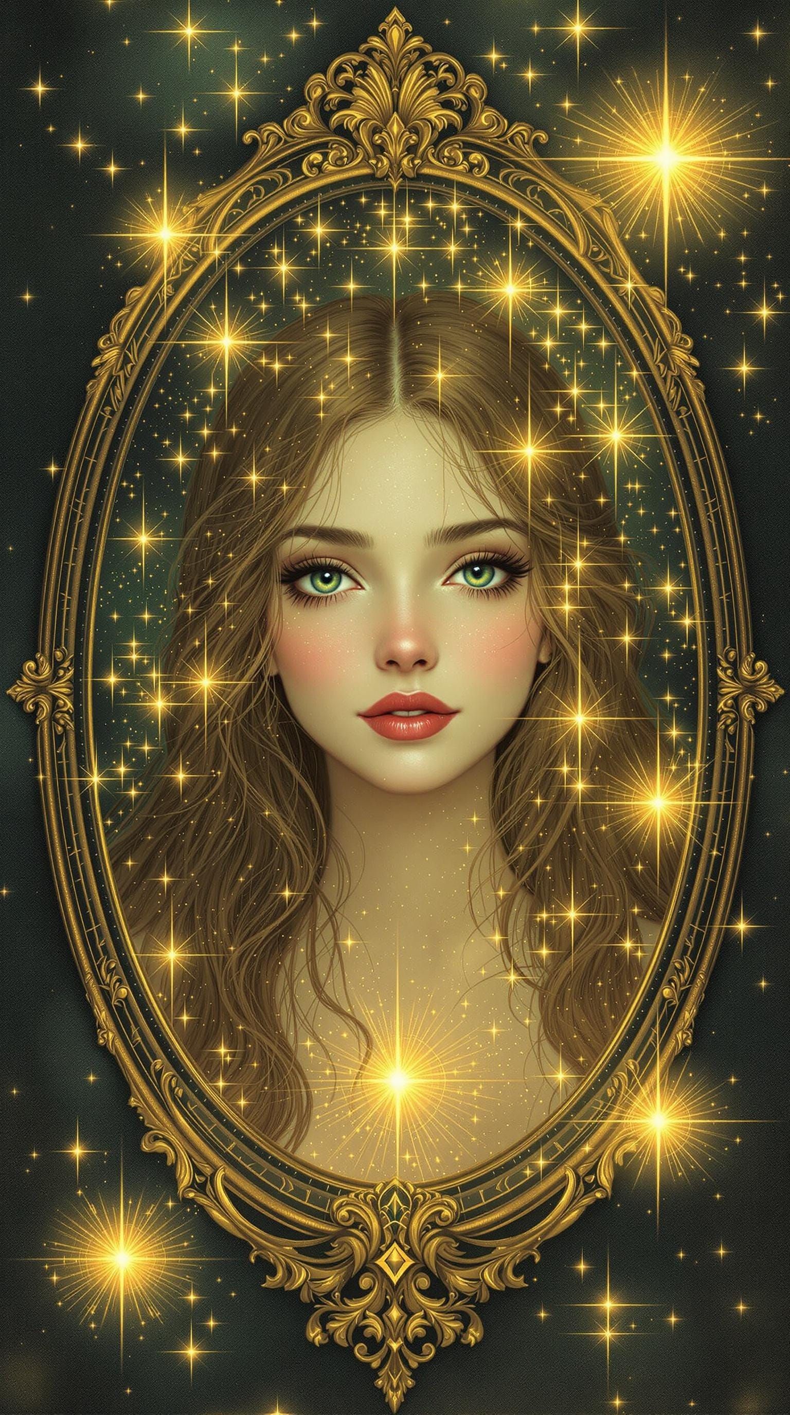 Enchanted Portrait in a Golden Frame