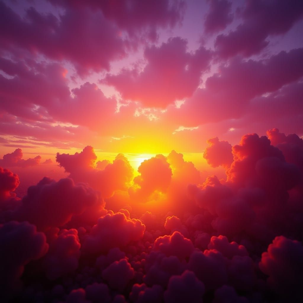 Awe-Inspiring Sunset in Flux Glow Style