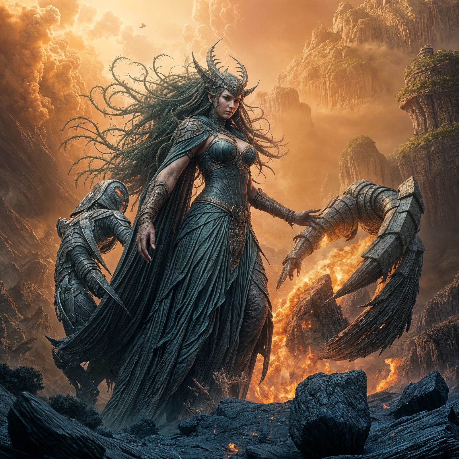 Mother Nature's Environmental War: Detailed Matte Painting