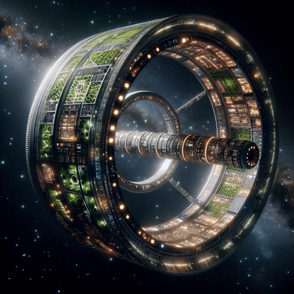 O'Neill Cylinder Habitat in Deep Space