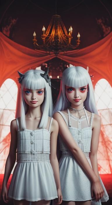 Annie and Allie in Dark Fantasy Hellscape