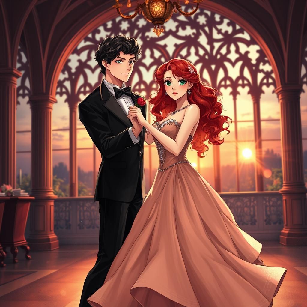 Romantic Waltz in Anime Key Visual Style