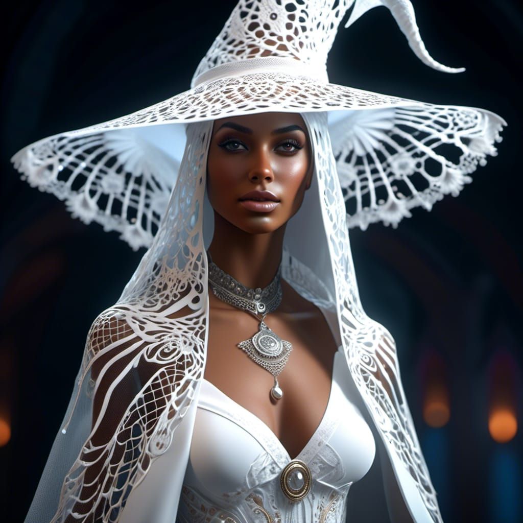 Lace Witch with Filigree Wings, Digital Art