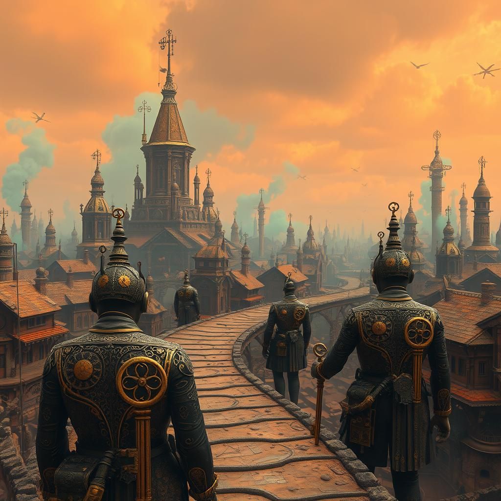 Clockwork Village Turns Keys in Rust Landscape