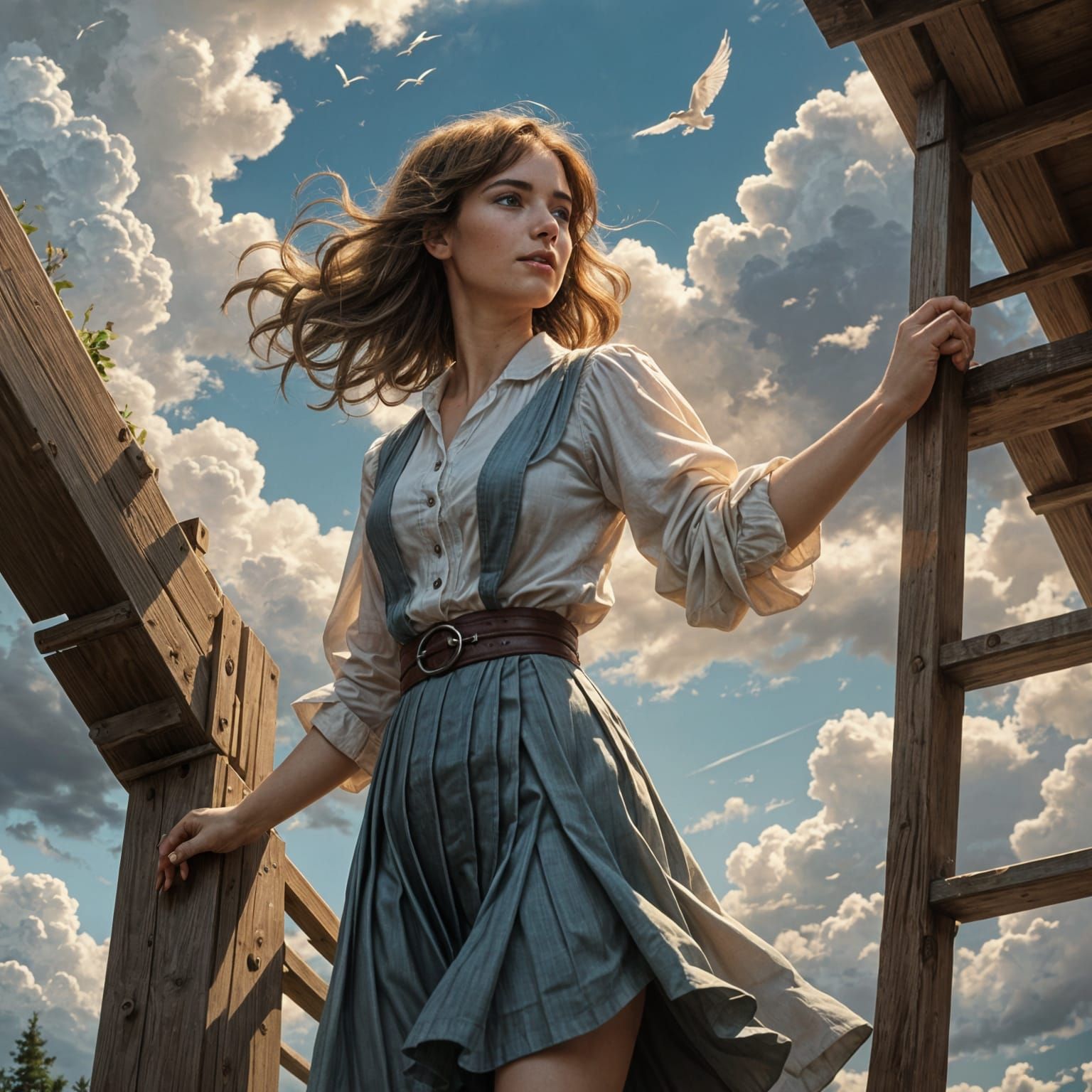 Holy Librarian Reaches for Divine Light