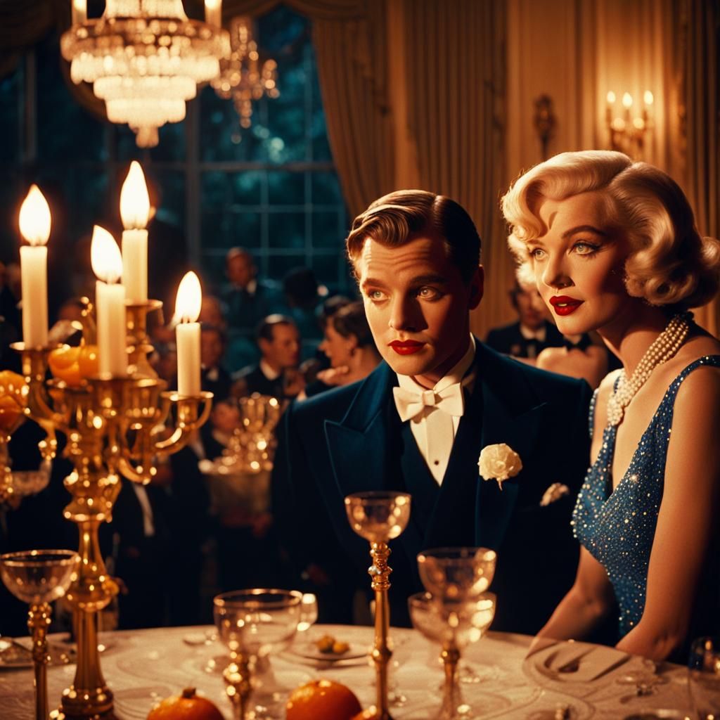 Gatsby's Lavish Party: A Cinematic Film Still