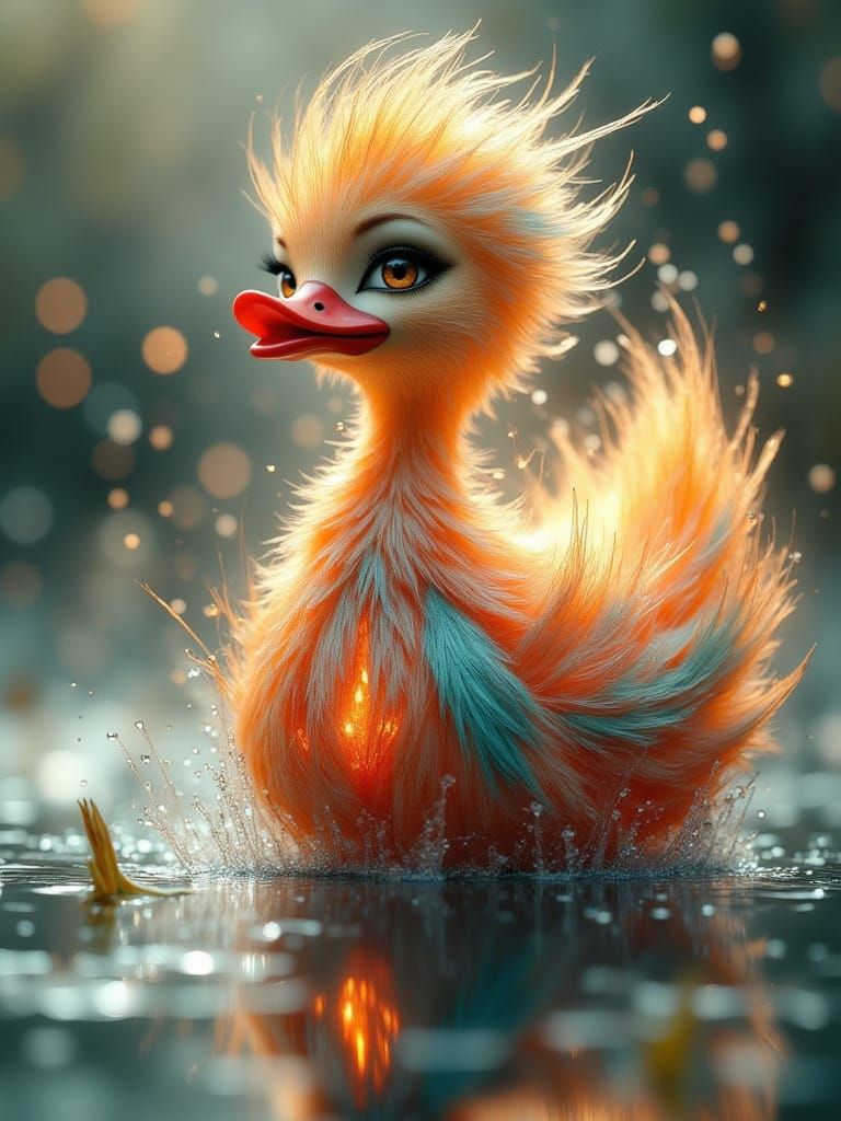 Surreal Rubber Duck in Quantum Impressionist Masterpiece