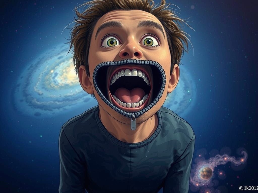 Cosmic Screamer in Electric Blue Comet