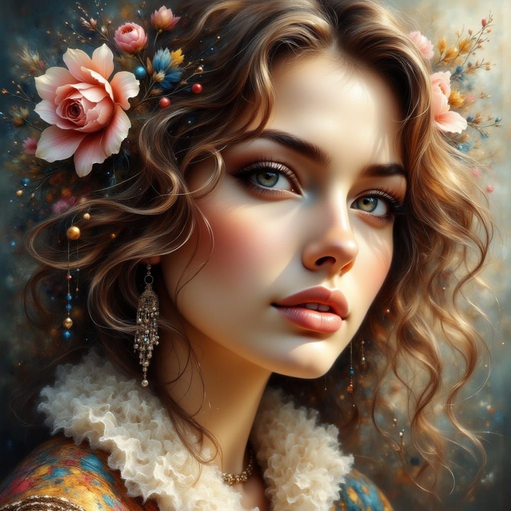 Radiant Woman Portrait in Photographic Realism