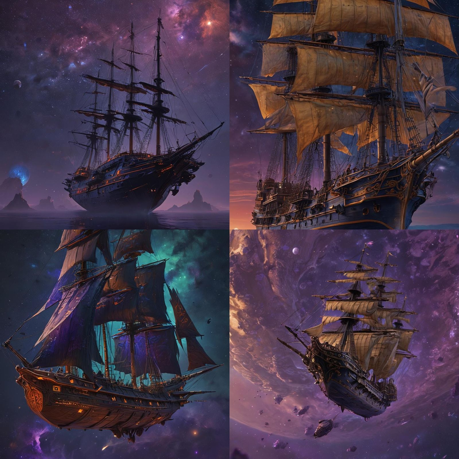 Spelljammer Ship in Space: Fantasy Concept Art