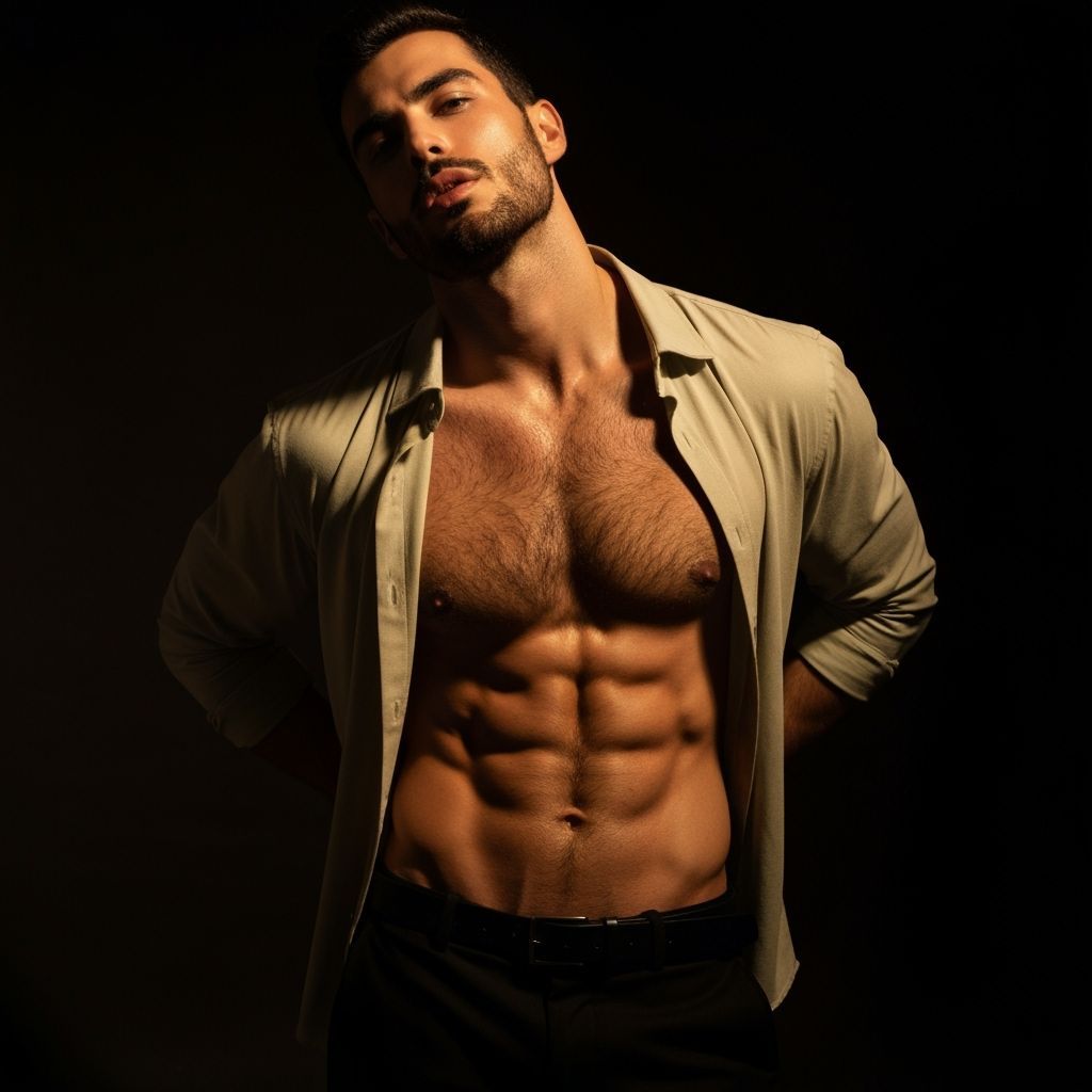 Dramatic Studio Portrait of Athletic Man