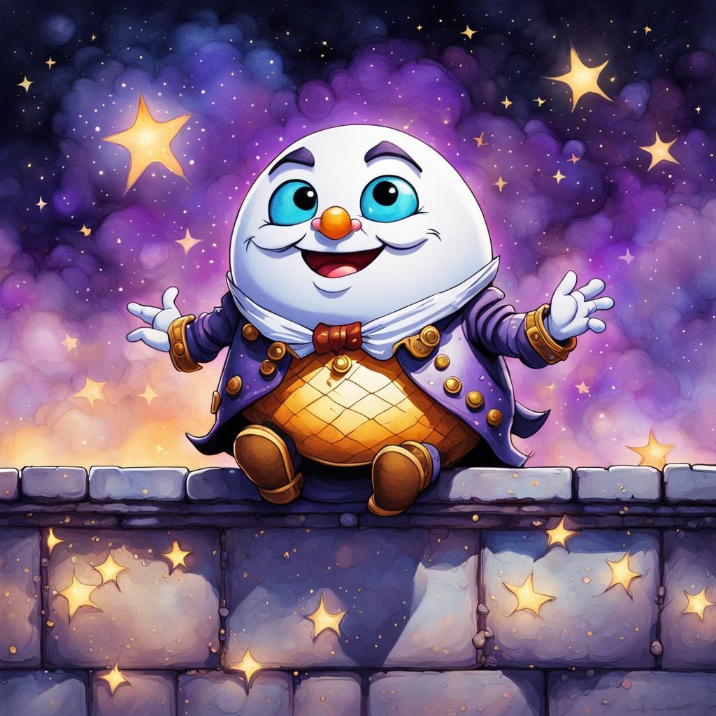 Humpty Dumpty in Piratepunk Watercolour Style